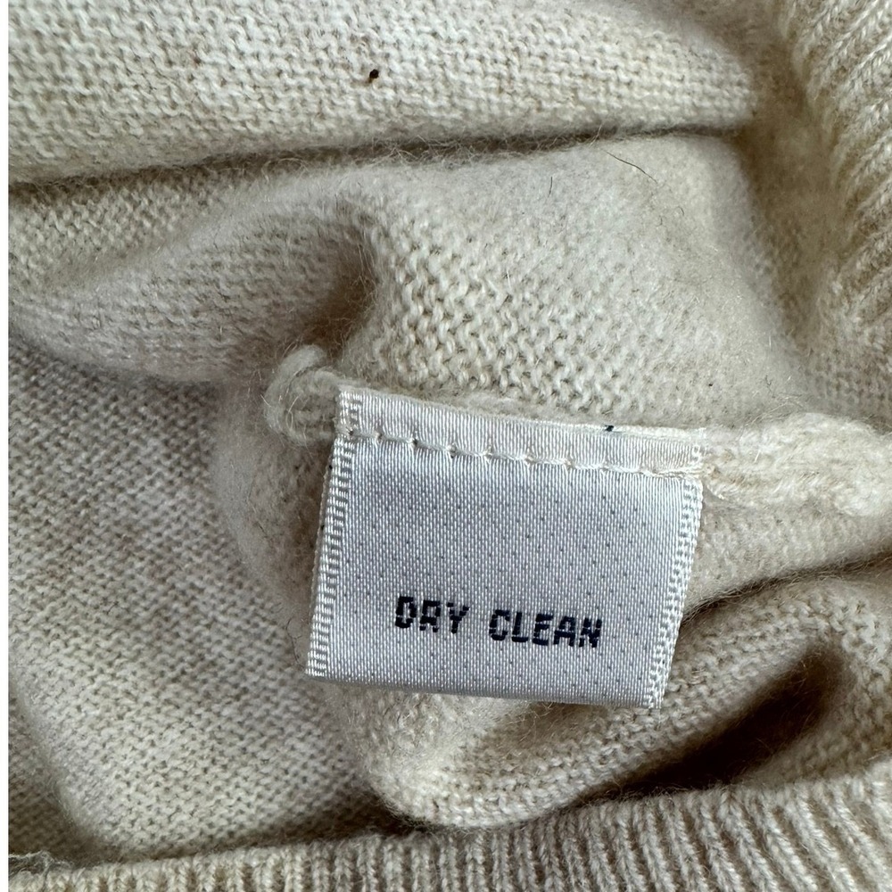 Turnbury Mens Oatmeal Beige 100% Cashmere Crewneck Sweater Size Small - Picture 8 of 8